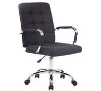 CLP Fauteuil de Bureau Ergonomique à roulettes Deli Pro - Chaise de Bureau Confortable - Rembourré avec Revêtement en Tissu - Réglable en Hauteu, Couleur:Noir