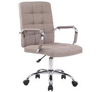 CLP Fauteuil de Bureau Ergonomique à roulettes Deli Pro - Chaise de Bureau Confortable - Rembourré avec Revêtement en Tissu - Réglable en Hauteu, Couleur:Taupe