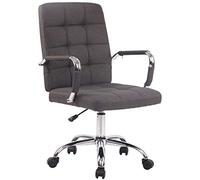 CLP Fauteuil de Bureau Ergonomique à roulettes Deli Pro - Chaise de Bureau Confortable - Rembourré avec Revêtement en Tissu - Réglable en Hauteu, Couleur:Gris foncé