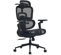 CLP Fauteuil de Bureau Ergonomique Jenson avec Appui-Tete, Chaise de Bureau reglable en Hauteur, Dossier inclinable Jusqu a 135 degres, Couleur:Noir