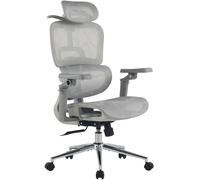 CLP Fauteuil de Bureau Ergonomique Jenson avec Appui-Tete, Chaise de Bureau reglable en Hauteur, Dossier inclinable Jusqu a 135 degres, Couleur:Gris