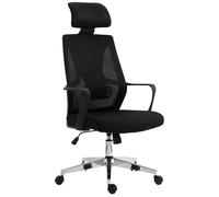 CLP Fauteuil De Bureau Ergonomique Kanab en Maille I avec Repose-Nuque I Dossier Inclinable I Hauteur Réglable Et Pivotant, Couleur:Noir