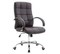 CLP Fauteuil De Bureau Ergonomique Mikos en Similicuir I Chaise De Bureau A Roulette Rembourrée I Hauteur Réglable Pivotante Accoudoirs, Couleur:Marron