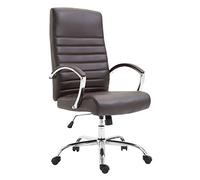 CLP Fauteuil De Bureau Ergonomique Valais XL en Similicuir I Chaise De Bureau Réglable en Hauteur Pivotante I Assise Rembourrée I Accoudoirs I, Couleur:Marron
