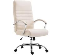 CLP Fauteuil De Bureau Ergonomique Valais XL en Similicuir I Chaise De Bureau Réglable en Hauteur Pivotante I Assise Rembourrée I Accoudoirs I, Couleur:crème
