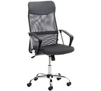 CLP Fauteuil De Bureau Ergonomique Washington avec Accoudoirs Revêtement Mailles I Réglable en Hauteur Et Pivotant I Support en Métal, Couleur:Gris
