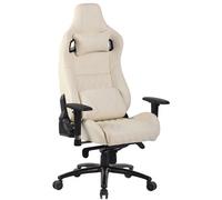 CLP Fauteuil de bureau Gamer Keren en véritable cuir , Crème