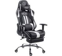 CLP Fauteuil de bureau Gamer Limit V2 en similicuir , Noir / Blanc/avec repose-pieds