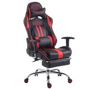 CLP Fauteuil de bureau Gamer Limit V2 en similicuir , Noir / Rouge/avec repose-pieds