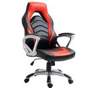 CLP Fauteuil de bureau / Gaming Foxton en similicuir , Noir / Rouge Noir / Rouge G