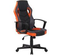 CLP Fauteuil de bureau / Gaming Glendale en similicuir et tissu en maille , Noir / Orange Noir / Orange G