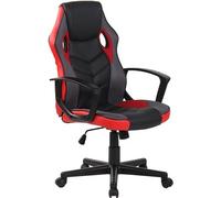 CLP Fauteuil de bureau / Gaming Glendale en similicuir et tissu en maille , Noir / Rouge