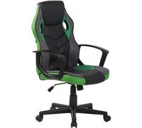 CLP Fauteuil de bureau / Gaming Glendale en similicuir et tissu en maille , Noir / Vert