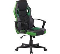 CLP Fauteuil de bureau / Gaming Glendale en similicuir et tissu en maille , Noir / Vert Noir / Vert G