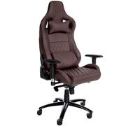 CLP Fauteuil De Bureau Gaming Keren en Véritable Cuir I Chaise Gamer Hauteur Réglable I Dossier Inclinable I Coussin Lombaire I Pivotant, Couleur:Marron