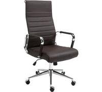 CLP Fauteuil de bureau Kolumbus en véritable cuir , Marron Marron G