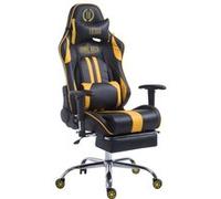 CLP Fauteuil de bureau Limit similicuir avec ou sans Repose-pieds téléscopique , Noir / Jaune/avec repose-pieds Noir / Jaune G
