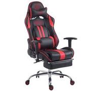CLP Fauteuil de bureau Limit similicuir avec ou sans Repose-pieds téléscopique , Noir / Rouge/avec repose-pieds Noir / Rouge G