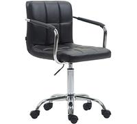 CLP Fauteuil de bureau Lucy V2 - similicuir, accoudoirs, réglable en hauteur, roulettes - Noir