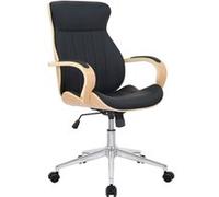 CLP Fauteuil de bureau Melilla en similicuir , Nature / Noir Nature / Noir G