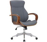 CLP Fauteuil de bureau Melilla en similicuir , Noyer / Gris Noyer / Gris G