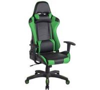 Fauteuil de Bureau Racing Gamer Miracle V2 Similicuir - Chaise de Bureau Ergonomique Hauteur Réglable et Pivotante, Couleur:Noir/Vert
