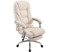 CLP Fauteuil de bureau Pacific avec un repose-pieds intégré , Crème Crème G