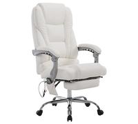 CLP Fauteuil de bureau Pacific en similicuir avec une fonction massage , Blanc