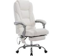 CLP Fauteuil de bureau Pacific en similicuir avec une fonction massage , Blanc