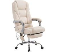 CLP Fauteuil de bureau Pacific en similicuir avec une fonction massage , Crème