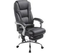 CLP Fauteuil de bureau Pacific en similicuir avec une fonction massage , Noir Noir