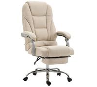 CLP Fauteuil De Bureau Pacific en Tissu Pivotant I Chaise de Bureau Ergonomique Hauteur Réglable Repose-Pied Et Accoudoirs, Couleur:crčme