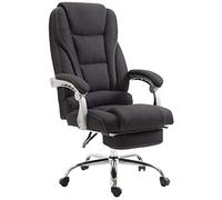 CLP Fauteuil De Bureau Pacific en Tissu Pivotant I Chaise de Bureau Ergonomique Hauteur Réglable Repose-Pied Et Accoudoirs, Couleur:Noir