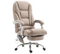 CLP Fauteuil de Bureau Pacific Tissu avec Fonction de Massage I Chaise de Bureau ŕ Roulette Réglable en Hauteur I Fauteuil Ergonomique avec Repo, Couleur:Taupe