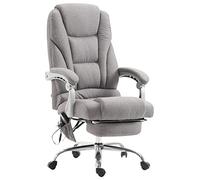CLP Fauteuil de Bureau Pacific Tissu avec Fonction de Massage I Chaise de Bureau ŕ Roulette Réglable en Hauteur I Fauteuil Ergonomique avec Repo, Couleur:Gris