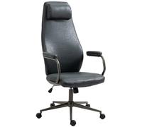 CLP Fauteuil De Bureau Pocatello en Similicuir I Hauteur Réglable Et Siège Pivotant I Accoudoirs I Piètement Métal | Couleur Noir Antique