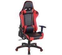 CLP Fauteuil de Bureau Racing Gamer Miracle V2 Similicuir - Chaise de Bureau Ergonomique Hauteur Réglable et Pivotante, Couleur:Noir/Rouge