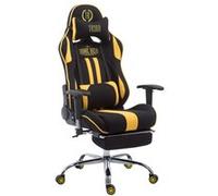 CLP Fauteuil De Bureau Gaming Limit Tissu I Chaise Gamer Hauteur Réglable I Coussins Amovibles I Accoudoirs Ajustables Repose-Pieds, Couleur:Noir/Jaune, Repose-Pieds:avec Repose-Pieds