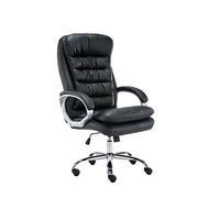 CLP Fauteuil de Bureau Réglable en Hauteur XXL Vancouver Similicuir I Chaise de Bureau ŕ Roulette Rembourrée Confortable avec Accoudoirs I Coul, Couleur:Noir