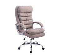 CLP Fauteuil de Bureau Réglable en Hauteur XXL Vancouver Tissu I Chaise de Bureau ŕ Roulette Rembourrée Confortable avec Accoudoirs I Couleur:, Couleur:Taupe