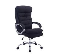 CLP Fauteuil de Bureau Réglable en Hauteur XXL Vancouver Tissu I Chaise de Bureau ŕ Roulette Rembourrée Confortable avec Accoudoirs I Couleur:, Couleur:Noir