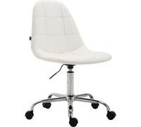 CLP Chaise de bureau Reims – assise matelassée en similicuir, réglable et pivotante – Blanc