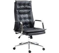 Chaise de Bureau Sotira en véritable Cuir Ajustable Pivotant Piètement en Métal , Noir