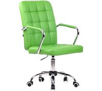 CLP Fauteuil De Bureau Terni Similicuir Ou Tissu I Chaise De Bureau Assise Et Dossier Rembourrés I Piètement Métal Chromé 5 Branches roulettes, Couleur:Vert, Matériel:Similicuir