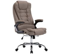 CLP Fauteuil De Bureau Thor XXL en Tissu I Chaise De Bureau Rembourrée Pivotante avec Accoudoirs I Hauteur Réglable I Poids admis Max. 150 kg, Couleur:Taupe