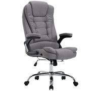 CLP Fauteuil De Bureau Thor XXL en Tissu I Chaise De Bureau Rembourrée Pivotante avec Accoudoirs I Hauteur Réglable I Poids admis Max. 150 kg, Couleur:Gris