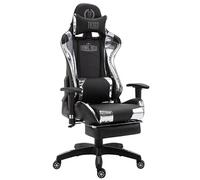 CLP Fauteuil de bureau Turbo XL en similicuir , Noir / Blanc/Similicuir (métallique)