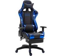 CLP Fauteuil de bureau Turbo XL en similicuir , Noir / Bleu/Similicuir (métallique) Noir / Bleu brillant G
