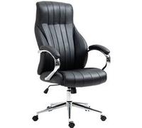 CLP Fauteuil De Bureau Wigan en véritable Cuir I Hauteur Réglable Et Siège Pivotant I Accoudoirs I Piètement Métal, Couleur:Noir