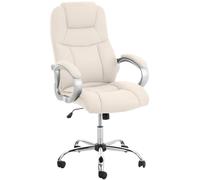 CLP Fauteuil De Bureau XL Apoll en Similicuir I Chaise De Bureau avec Mécanisme d'inclinaison I Siège Rembourré I Hauteur Réglabole Pivotant, Couleur:crème